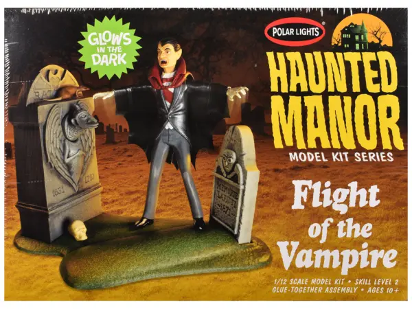 Skill 2 Model Kit Haunted Manor "Flight of the Vampire" Diorama Set 1/12 Scale Model by Polar Lights #1