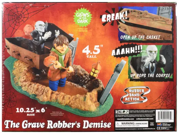 Skill 2 Model Kit Haunted Manor "The Grave Robber's Demise" Diorama Set 1/12 Scale Model by Polar Lights #3