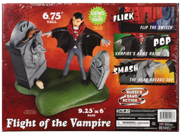 Skill 2 Model Kit Haunted Manor "Flight of the Vampire" Diorama Set 1/12 Scale Model by Polar Lights #3