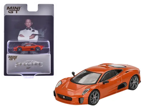 Jaguar C-X75 Orange Metallic 007 James Bond "Spectre" (2015) Movie Limited Edition 1/64 Diecast Model Car by Mini GT #1