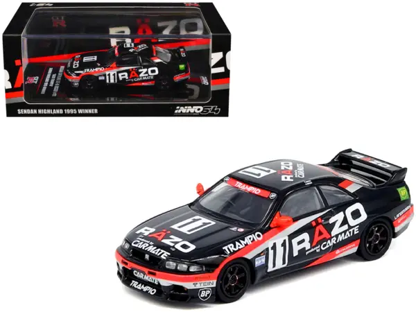 Nissan Skyline GT-R (R33) RHD (Right Hand Drive) #11 "Razo Trampio" N1 Super Endurance Series "Sedan Highland" (1995) 1/64 Diecast Model Car by Inno Models #1