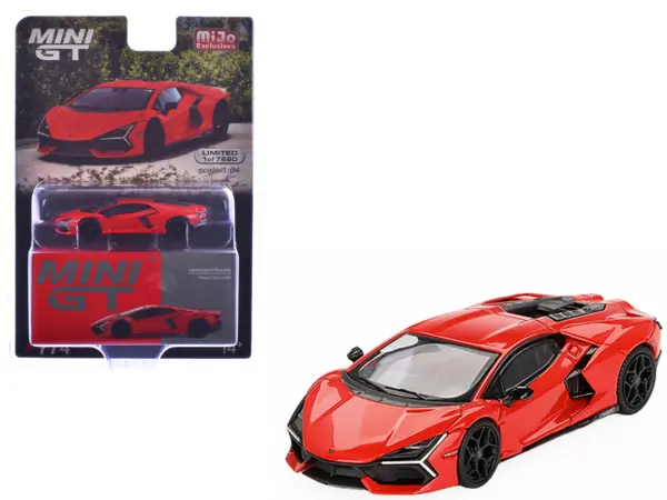 Lamborghini Revuelto Arancio Dac Lucido Orange Limited Edition to 7680 pieces Worldwide 1/64 Diecast Model Car by Mini GT #1