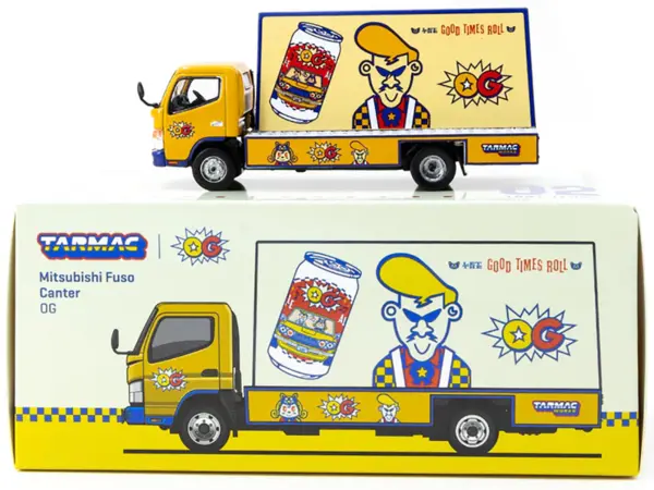 Mitsubishi Fuso Canter Mobile Ad Truck RHD (Right Hand Drive) "OG Beer" Yellow with Graphics "Truck64" Series 1/64 Diecast Model Car by Tarmac Works #3