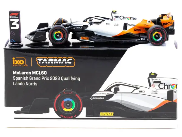 McLaren MCL60 #4 Lando Norris 3rd Place Formula One F1 "Spanish GP Qualifying" (2023) "Global64" Series 1/64 Diecast Model by Tarmac Works #3