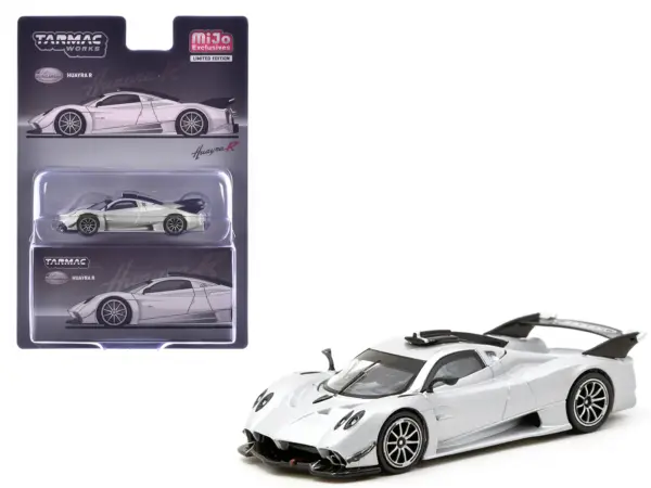 Pagani Huayra R Satin Silver Metallic "Global64" Series 1/64 Diecast Model by Tarmac Works #1