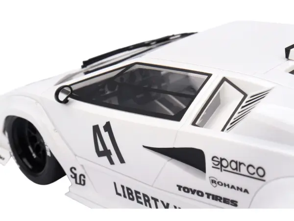Lamborghini Countach LB-WORKS #41 White "2024 Tokyo Auto Salon" 1/18 Model Car by Top Speed #2