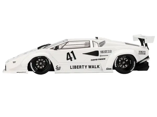 Lamborghini Countach LB-WORKS #41 White "2024 Tokyo Auto Salon" 1/18 Model Car by Top Speed #3