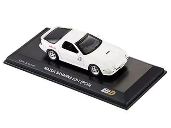 Mazda Savanna RX-7 (FC3S) RHD (Right Hand Drive) White "Initial D" Manga 1/64 Diecast Model Car by Kyosho #2