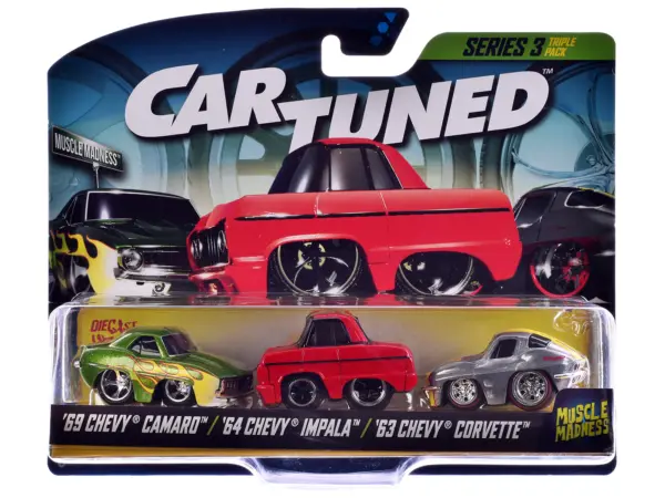 "Lowriders" Series 3 Chevrolet Triple Pack Set of 3 Cars Diecast Model Cars by CarTuned #3