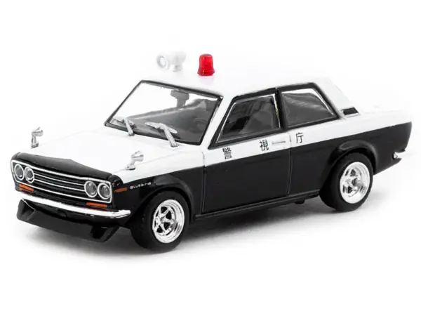 Datsun 510 "Japanese Police" Black and White "Road64" Series 1/64 Diecast Model Car by Tarmac Works #2