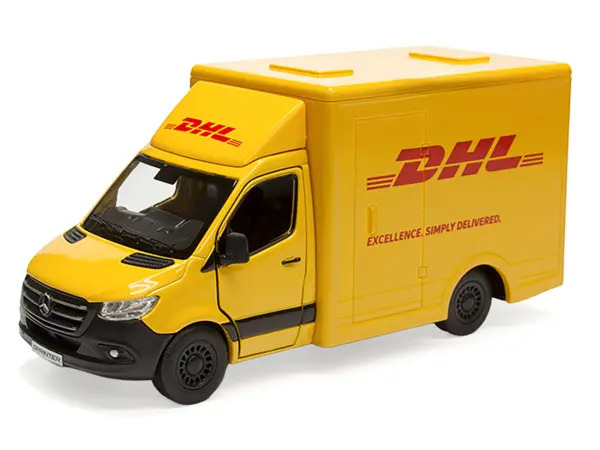 Mercedes-Benz Sprinter Van "DHL" Yellow 1/48 Diecast Model Car by Kinsmart #2