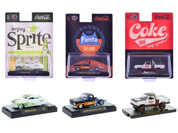 "Sodas" Set of 3 pieces Release 54 Limited Edition to 10000 pieces Worldwide 1/64 Diecast Model Cars by M2 Machines #1