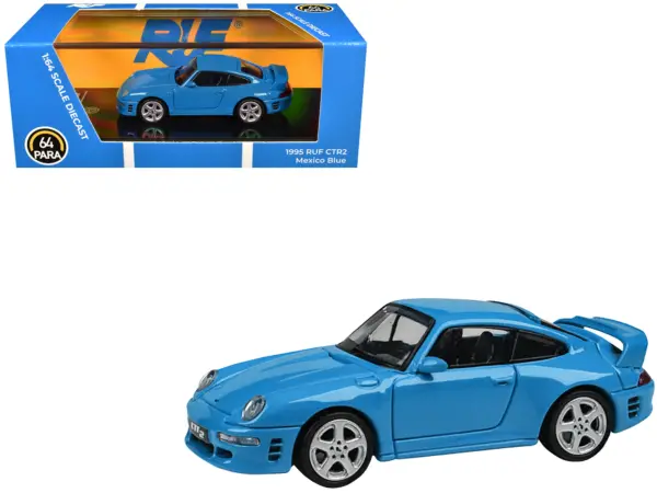 1995 RUF CTR2 Mexico Blue 1/64 Diecast Model Car by Paragon Models #1