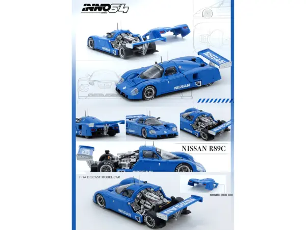 Nissan R89C "Works Prototype" Blue "World Sports Car Championship" (1989) 1/64 Diecast Model Car by Inno Models #5