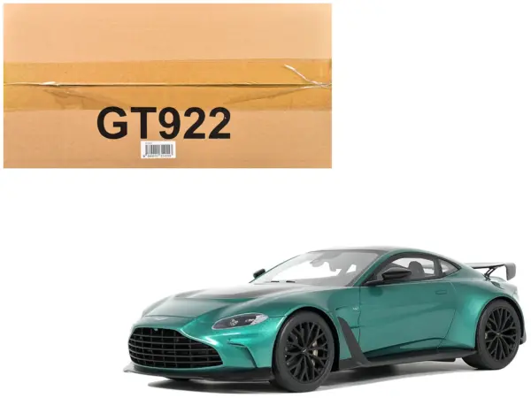 2023 Aston Martin Vantage V12 British Racing Green with Black Hood and Top 1/18 Model Car by GT Spirit #1