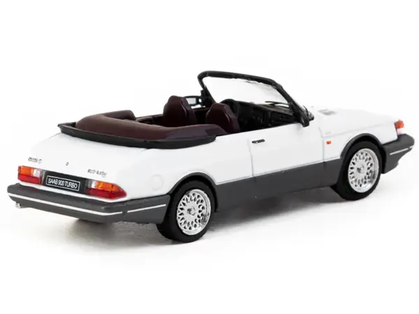 Saab 900 Turbo Convertible White and Gray "Global64" Series 1/64 Diecast Model by Tarmac Works #2