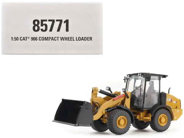 CAT Caterpillar 906 Compact Wheel Loader Yellow with Operator "High Line Series" 1/50 Diecast Model by Diecast Masters #1