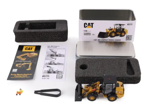 CAT Caterpillar 906 Compact Wheel Loader Yellow with Operator "High Line Series" 1/50 Diecast Model by Diecast Masters #5