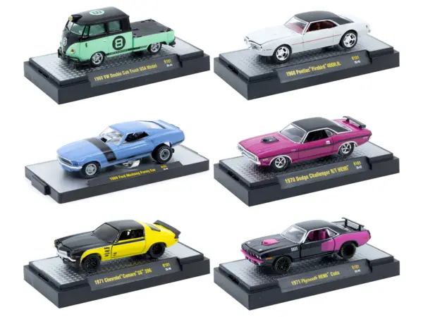 "Auto-Thentics" 6 piece Set Release 101 IN DISPLAY CASES Limited Edition 1/64 Diecast Model Cars by M2 Machines #1