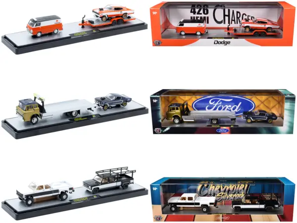 Auto Haulers Set of 3 Trucks Release 87 Limited Edition to 9600 pieces Worldwide 1/64 Diecast Models by M2 Machines #1