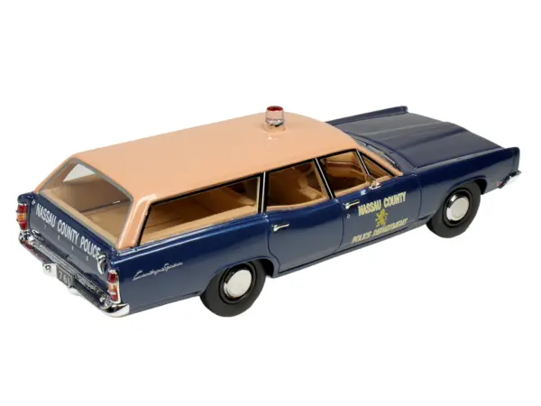 1970 Ford Country Squire Wagon Police Car "Nassau County Police Department" Blue and Tan Limited Edition to 200 pieces Worldwide 1/43 Model Car by Goldvarg Collection #5