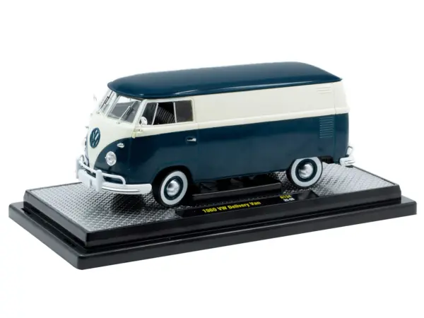 1960 Volkswagen Delivery Van Blue and White Limited Edition to 6650 pieces Worldwide 1/24 Diecast Model Car by M2 Machines #2