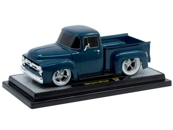 1956 Ford F-100 Pickup Truck Blue Metallic Limited Edition to 6650 pieces Worldwide 1/24 Diecast Model Car by M2 Machines #2