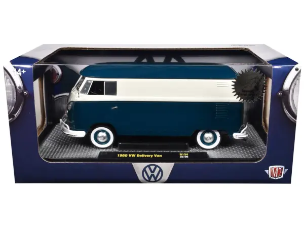 1960 Volkswagen Delivery Van Blue and White Limited Edition to 6650 pieces Worldwide 1/24 Diecast Model Car by M2 Machines #3