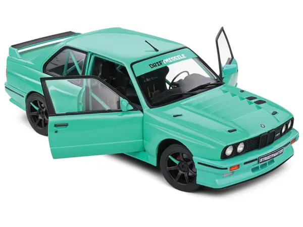 1990 BMW E30 M3 Custom "Drift Missile" Blue 1/18 Diecast Model Car by Solido #2