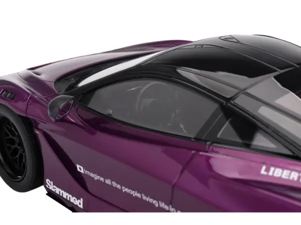 McLaren 720S "LB-Works" Purple Metallic with Black Top 1/18 Model Car by Top Speed #2