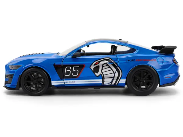 2020 Ford Mustang Shelby GT500 #65 "Ford Performance" Blue with Black Top and White Stripes "Bigtime Muscle" Series 1/24 Diecast Model Car by Jada #3