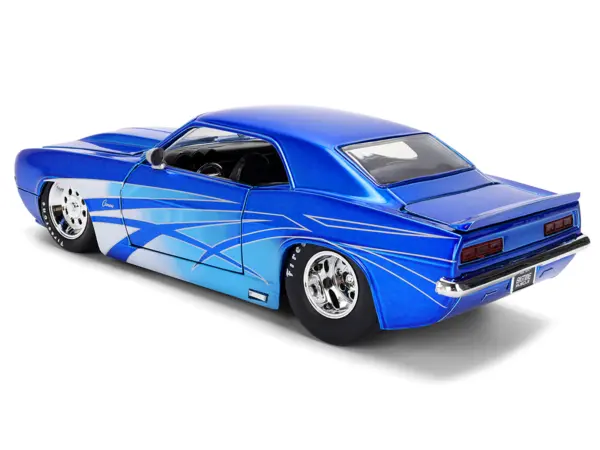1969 Chevrolet Camaro Candy Blue with Graphics "Bigtime Muscle" Series 1/24 Diecast Model Car by Jada #5