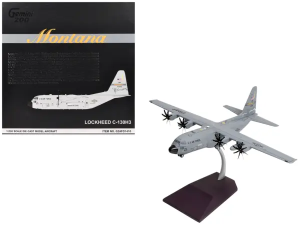 Lockheed C-130H3 Hercules Transport Aircraft "Montana Air National Guard Great Falls ANGB" United States Air Force "Gemini 200" Series 1/200 Diecast Model Airplane by GeminiJets #1