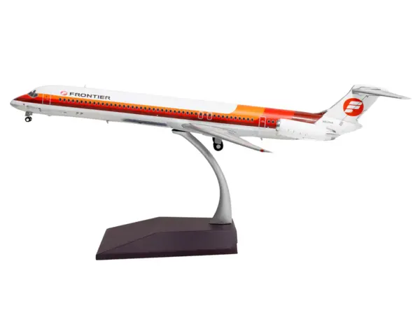 McDonnell Douglas MD-81 Commercial Aircraft "Frontier Airlines" (N859HA) White with Red and Orange Stripes "Gemini 200" Series 1/200 Diecast Model Airplane by GeminiJets #2
