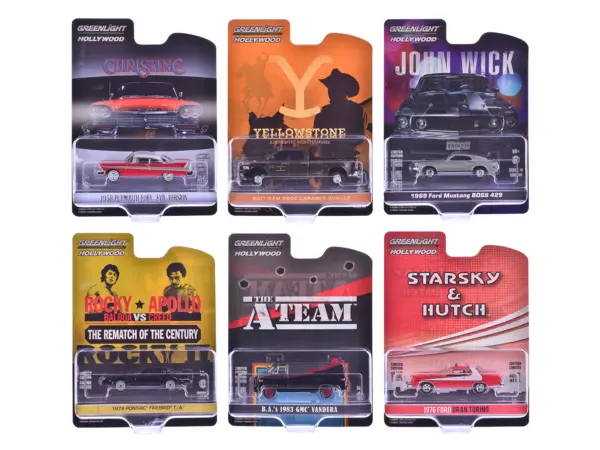 "Hollywood Greatest Hits" (2024) Set of 6 pieces 1/64 Diecast Model Cars by Greenlight #1