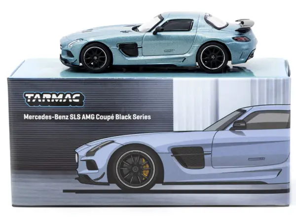 Mercedes-Benz SLS AMG Coupe Black Series Matte Blue Metallic "Global64" Series 1/64 Diecast Model by Tarmac Works #4