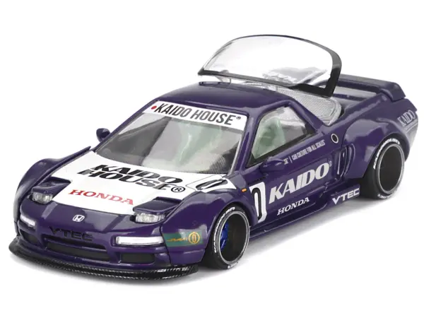 Honda NSX "Kaido Racing V2" #0 Purple with White Hood and Graphics (Designed by Jun Imai) "Kaido House" Special 1/64 Diecast Model Car by Mini GT #2