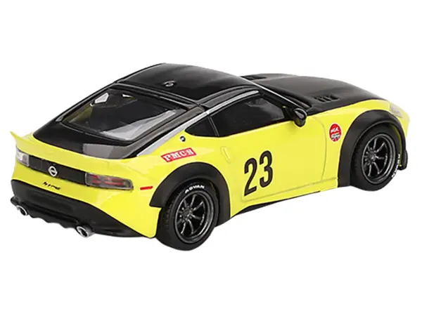 Nissan Z "LB-Nation Works" #23 Ikazuchi Yellow with Black Hood and Top Limited Edition 1/64 Diecast Model Car by Mini GT #3