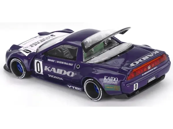 Honda NSX "Kaido Racing V2" #0 Purple with White Hood and Graphics (Designed by Jun Imai) "Kaido House" Special 1/64 Diecast Model Car by Mini GT #4