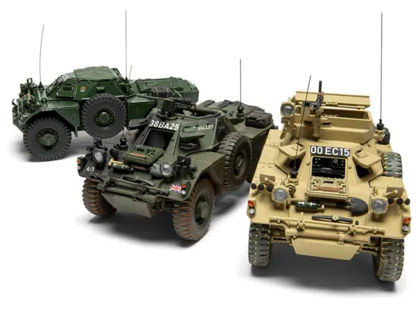 Level 2 Model Kit Ferret Scout Mk.1 Armored Car with 3 Scheme Options 1/35 Plastic Model Kit by Airfix #3