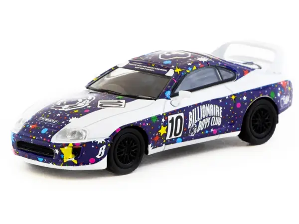 Toyota Supra RHD (Right Hand Drive) #10 "Billionaire Boys Club" Purple and White with Graphics "Hobby64" Series 1/64 Diecast Model Car by Tarmac Works #2