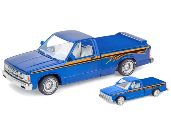 Level 4 Model Kit 1991 Chevrolet S-10 Lowrider Pickup Truck with 1/64 Diecast Version Included "Big + Little Series" 1/25 Scale Model by Revell #2