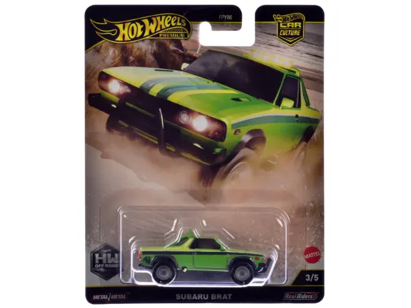 Subaru BRAT Utility Truck Green Metallic with Stripes "HW Off Road" Series Diecast Model Car by Hot Wheels #3