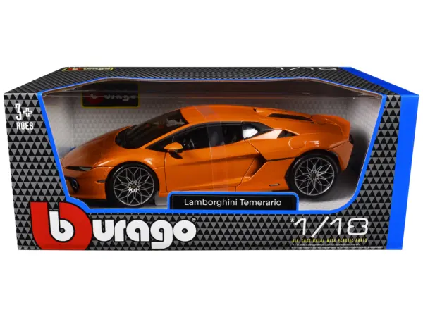 Lamborghini Temerario Orange Metallic 1/18 Diecast Model Car by Bburago #3