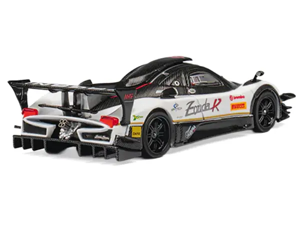 Pagani Zonda Revolucion White and Carbon with Extra Wheels 1/64 Diecast Model Car by CM Model #3