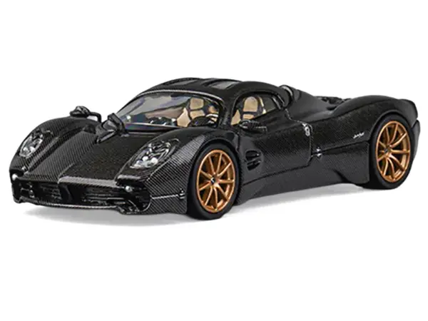 Pagani Utopia Full Carbon with Gold Wheels 1/64 Diecast Model Car by CM Model #2