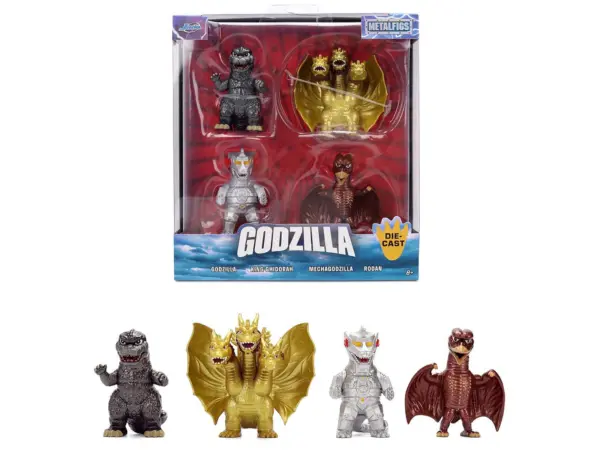 Set of 4 Diecast Figures "Godzilla" Franchise "Metalfigs" Series by Jada #1
