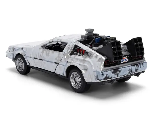 DMC DeLorean Time Machine Brushed Metal (Frost Version) "Back to the Future" (1985) Movie "40th Anniversary" Special Packaging "Hollywood Rides" Series 1/32 Diecast Model Car by Jada #4