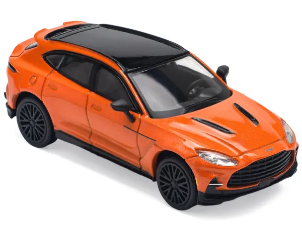Aston Martin DBX 707 Cosmos Orange Metallic with Black Top 1/64 Diecast Model Car by Pop Race #4