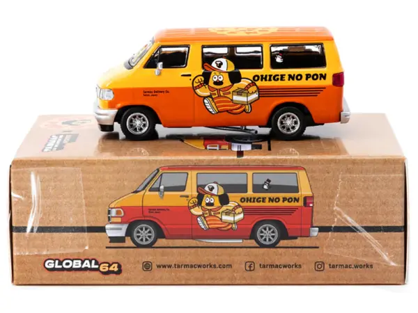 Dodge Van "Ohige no Pon" Orange Two-Tone "Global64" Series 1/64 Diecast Model by Tarmac Works #3